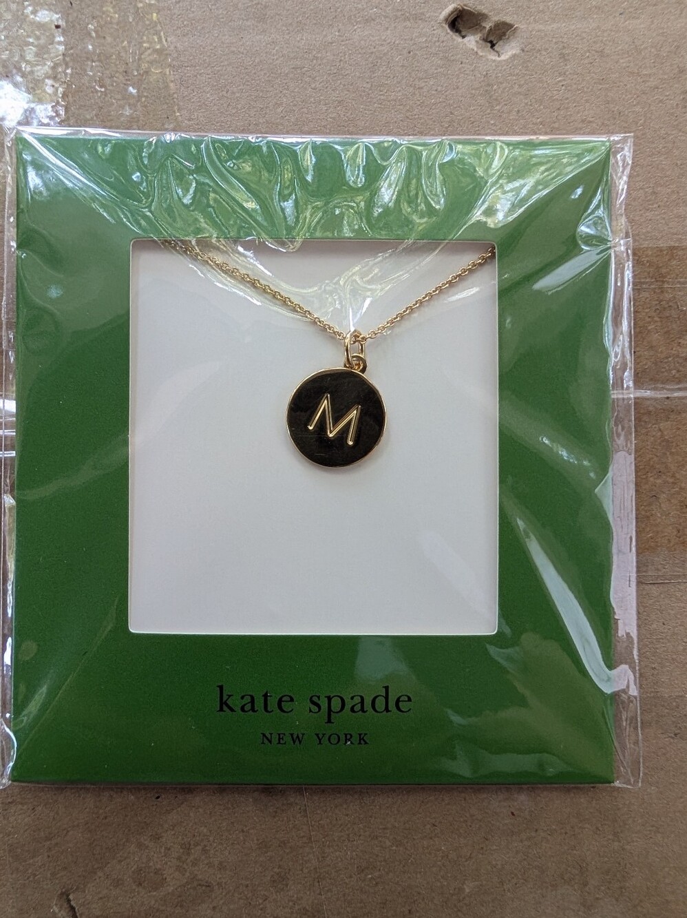 New kate spade Gold Initial M Pendant Necklace